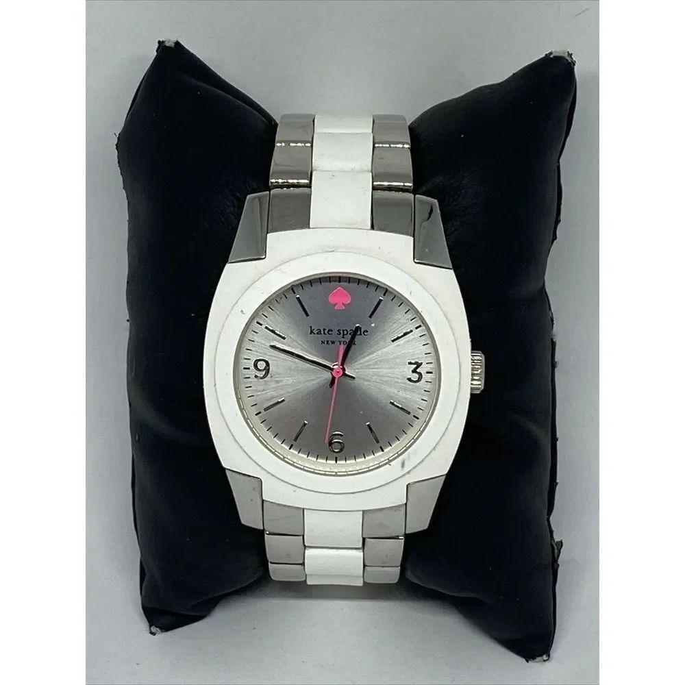 Kate Spade New York Skyline 0165 Womens Silver/White Bracelet Analog Watch MP558